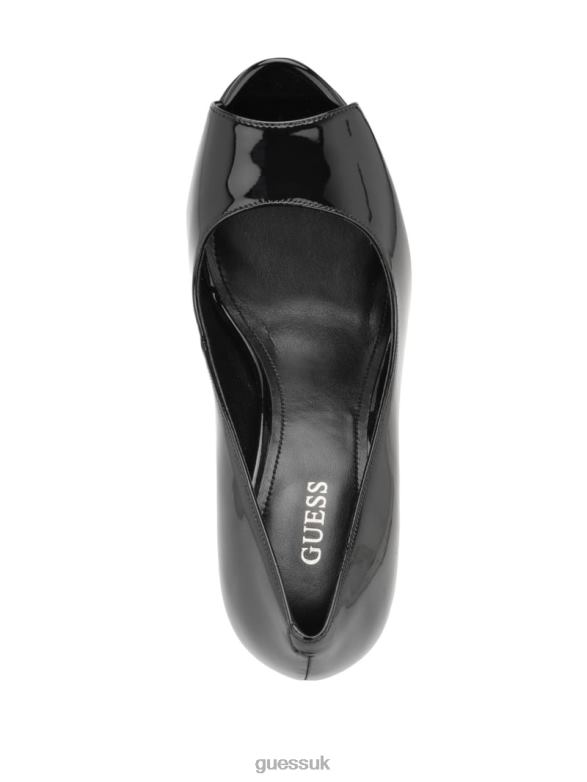 GUESS Women Cacei Peep-Toe Stiletto Heels Black Footwear V28V63437