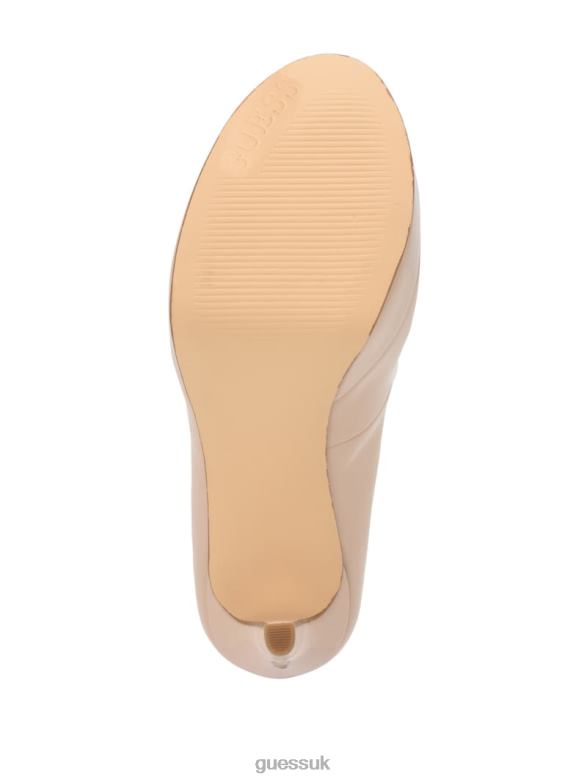 GUESS Women Cacei Peep-Toe Stiletto Heels Light Natural 110 Footwear V28V63412