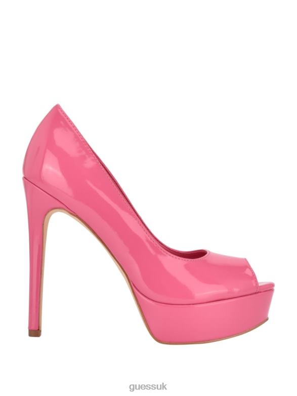GUESS Women Cacei Peep-Toe Stiletto Heels Medium Pink Footwear V28V63414