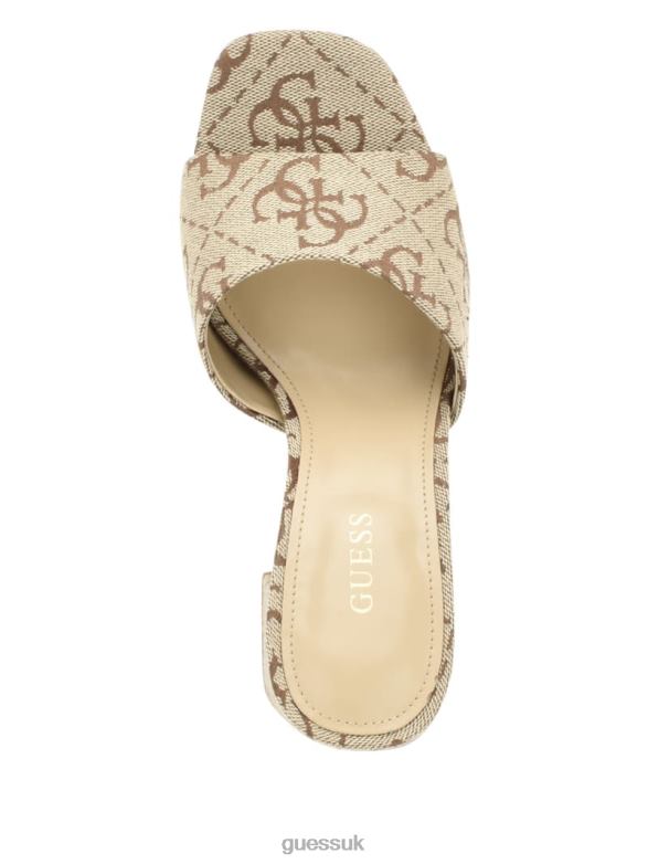 GUESS Women Jadah Logo Platform Heels Medium Brown Footwear V28V63385