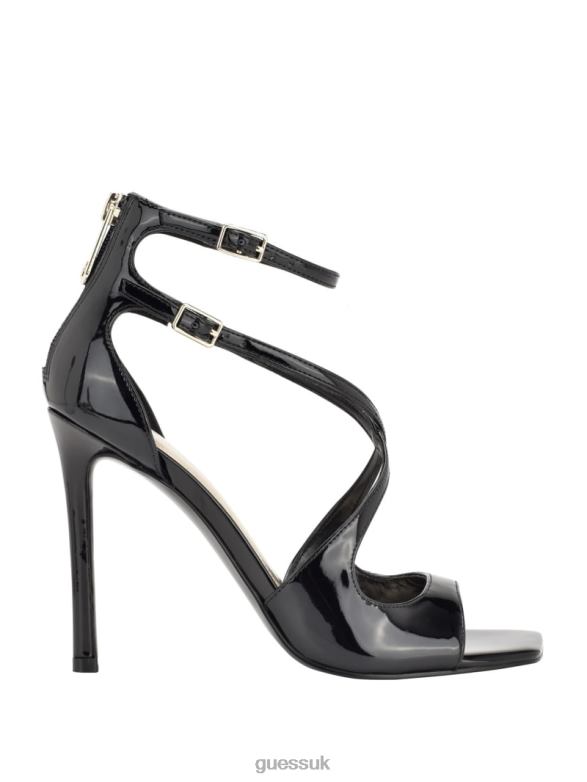 GUESS Women Sella Strappy Stiletto Heels Black Footwear V28V63392