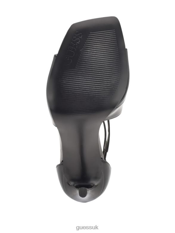 GUESS Women Sella Strappy Stiletto Heels Black Footwear V28V63392