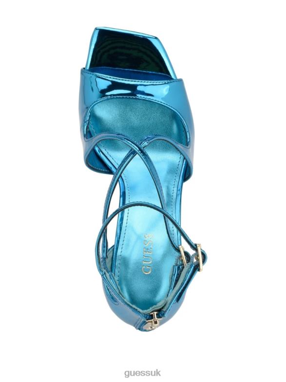 GUESS Women Sella Strappy Stiletto Heels Medium Green Footwear V28V63391