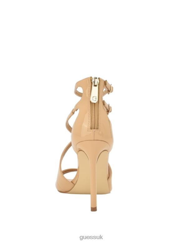 GUESS Women Sella Strappy Stiletto Heels Medium Natural 101 Footwear V28V63389