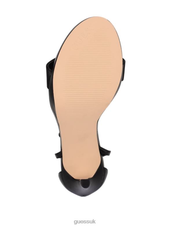 GUESS Women Tecru T-Strap Stilettos Black Patent Footwear V28V63491