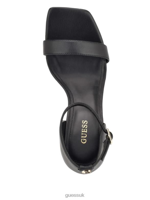 GUESS Women Yael Leather Heels Black Footwear V28V63397