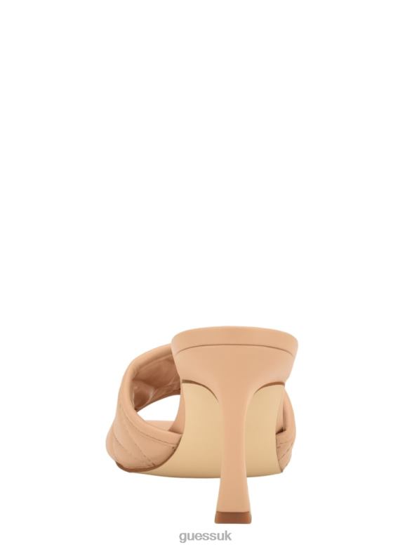 GUESS Women Yana G Logo Heeled Mules Light Natural 110 Footwear V28V63393