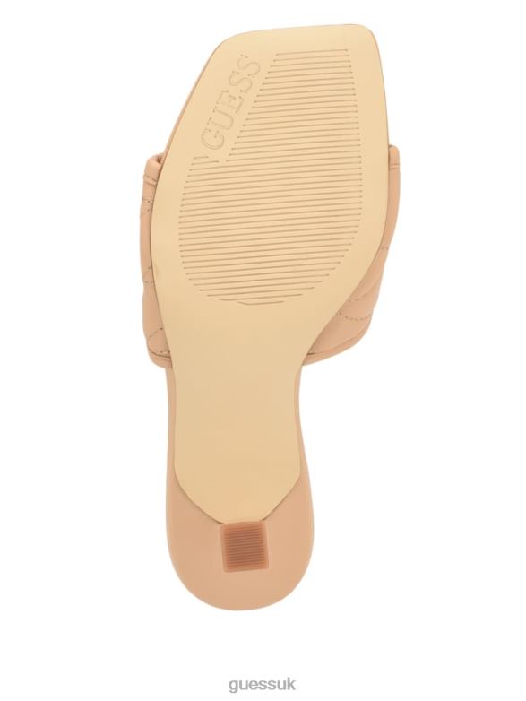 GUESS Women Yana G Logo Heeled Mules Light Natural 110 Footwear V28V63393