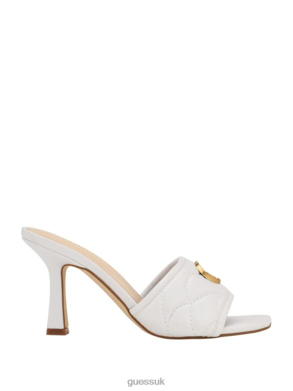GUESS Women Yana G Logo Heeled Mules Wht Floral Footwear V28V63395
