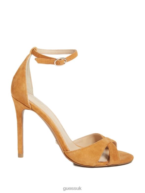 GUESS Women Abiele Leather Stiletto Sandal Mbrn-1 Footwear V28V63451
