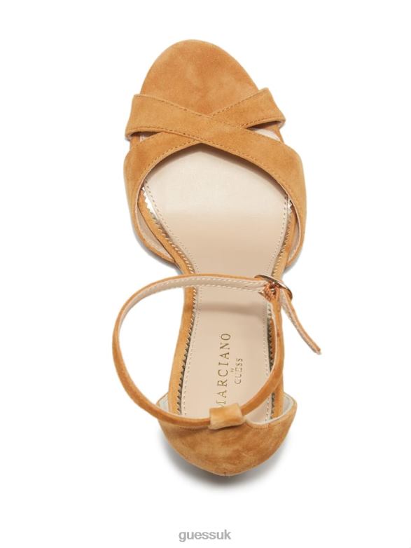 GUESS Women Abiele Leather Stiletto Sandal Mbrn-1 Footwear V28V63451