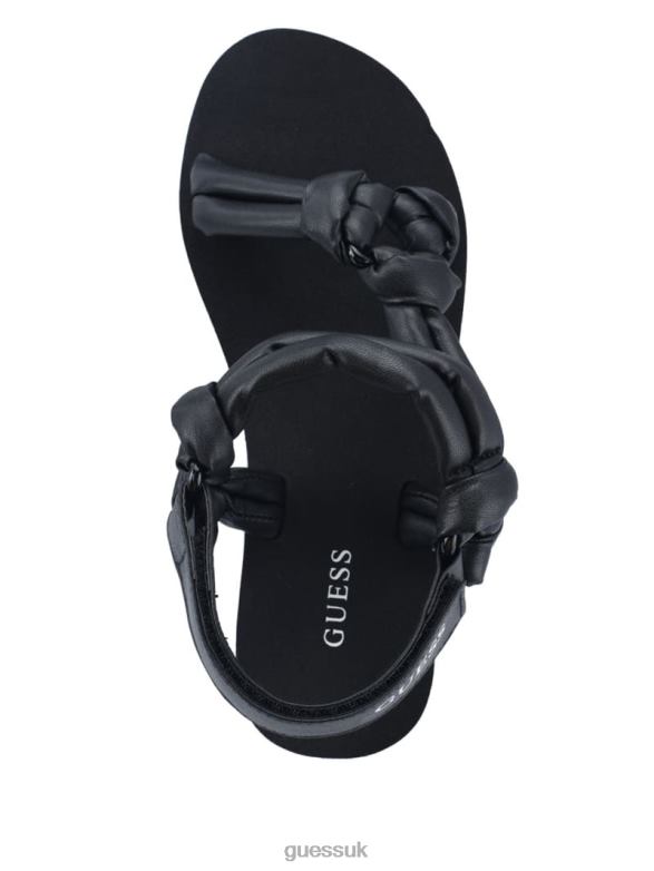 GUESS Women Albina Knotted Platform Sandals Black Footwear V28V63481