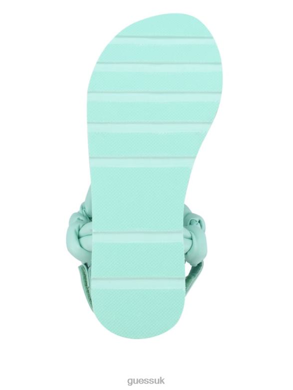 GUESS Women Albina Knotted Platform Sandals Denim Tie Dye Footwear V28V63482