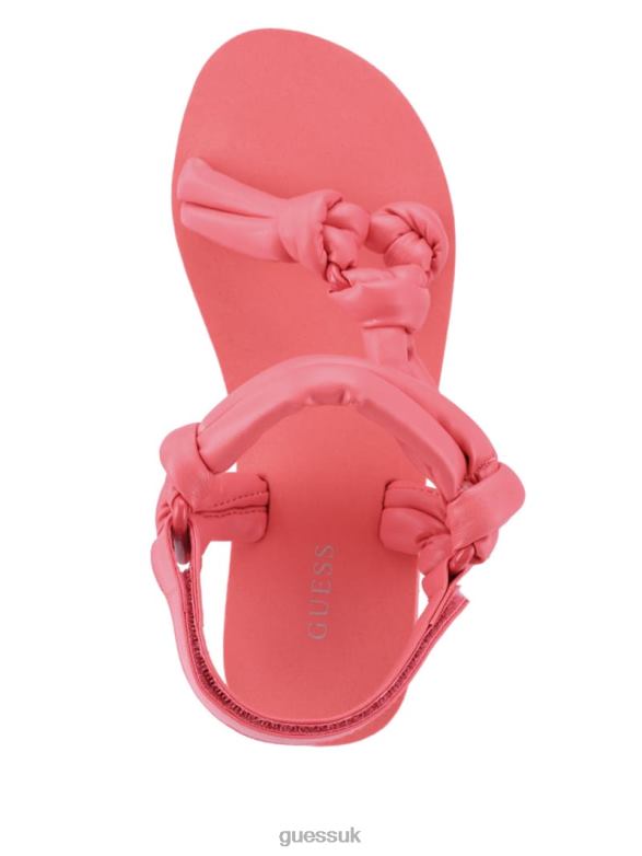 GUESS Women Albina Knotted Platform Sandals Medium Pink Footwear V28V63483