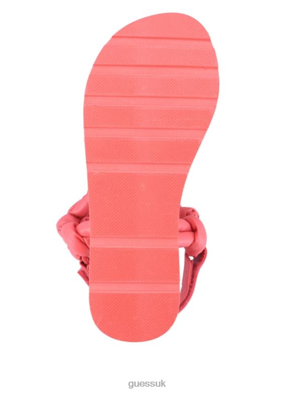 GUESS Women Albina Knotted Platform Sandals Medium Pink Footwear V28V63483