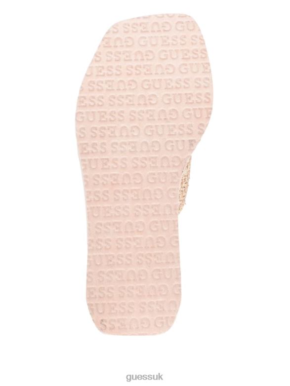 GUESS Women Danvi Braided Wedge Sandals Light Natural 110 Footwear V28V63466
