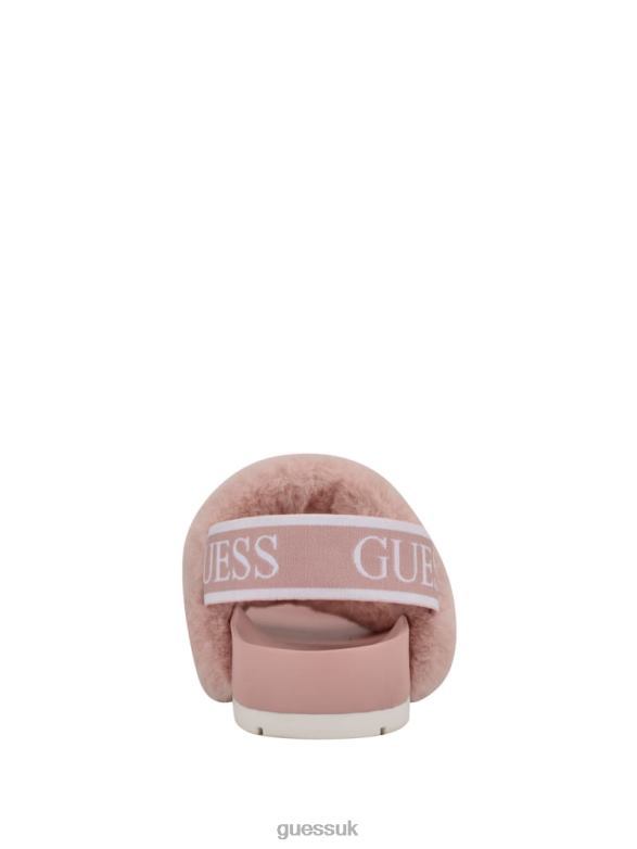 GUESS Women Fabin Faux-Fur Sandal Pink Footwear V28V63503