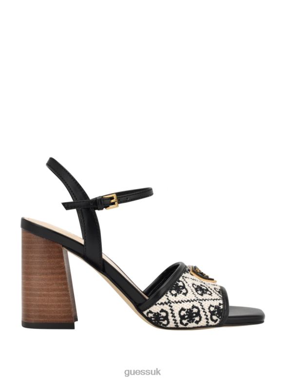 GUESS Women Glaven Open-Toe Block Heels Black Footwear V28V63384