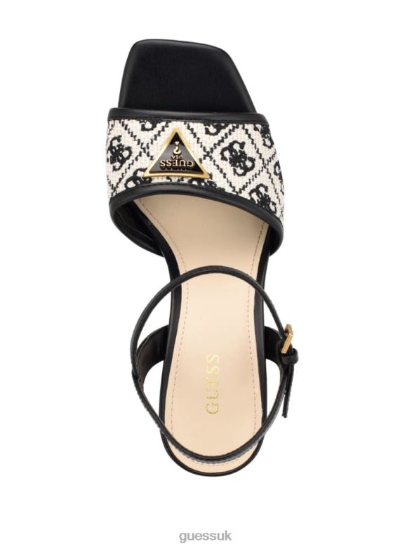 GUESS Women Glaven Open-Toe Block Heels Black Footwear V28V63384