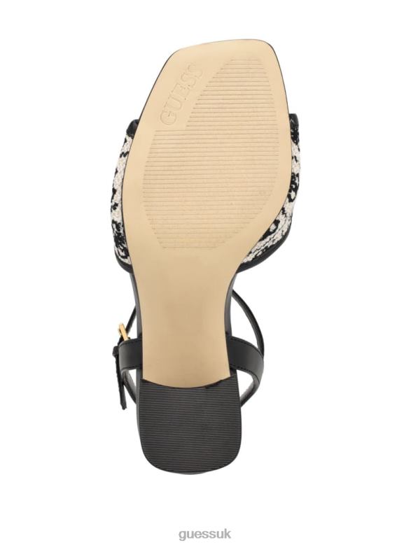 GUESS Women Glaven Open-Toe Block Heels Black Footwear V28V63384
