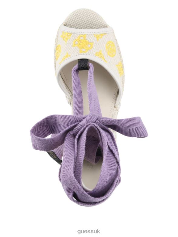GUESS Women Halona Tie Espadrille Wedges Light Natural Footwear V28V63490