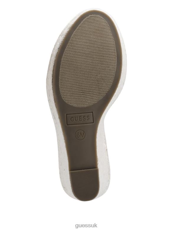GUESS Women Halona Tie Espadrille Wedges Light Natural Footwear V28V63490