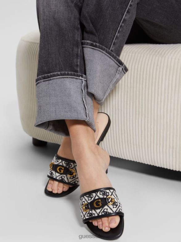 GUESS Women Hammi Logo Slide Sandals Black Footwear V28V63469
