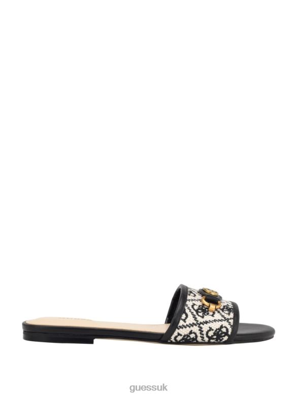 GUESS Women Hammi Logo Slide Sandals Black Footwear V28V63469