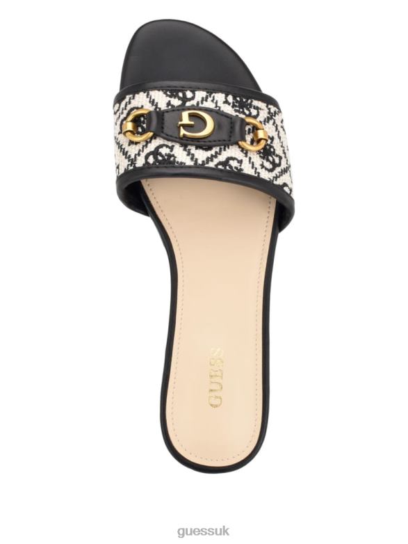 GUESS Women Hammi Logo Slide Sandals Black Footwear V28V63469