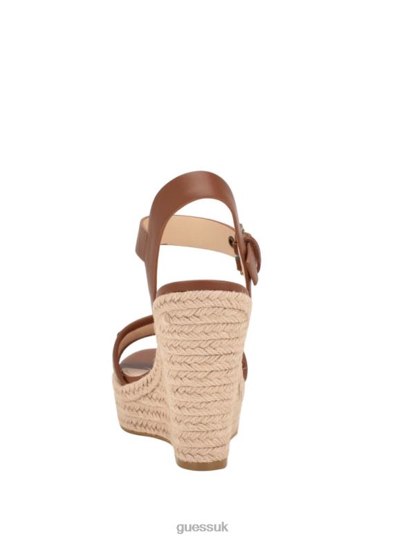 GUESS Women Hisley Wedge Sandals Medium Brown Footwear V28V63443