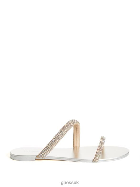 GUESS Women Nerica Metallic Slides Light Natural Footwear V28V63501