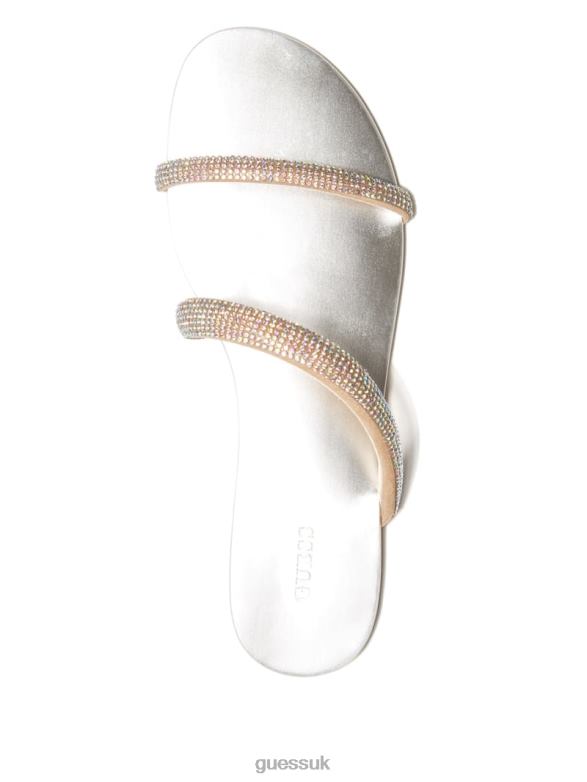 GUESS Women Nerica Metallic Slides Light Natural Footwear V28V63501