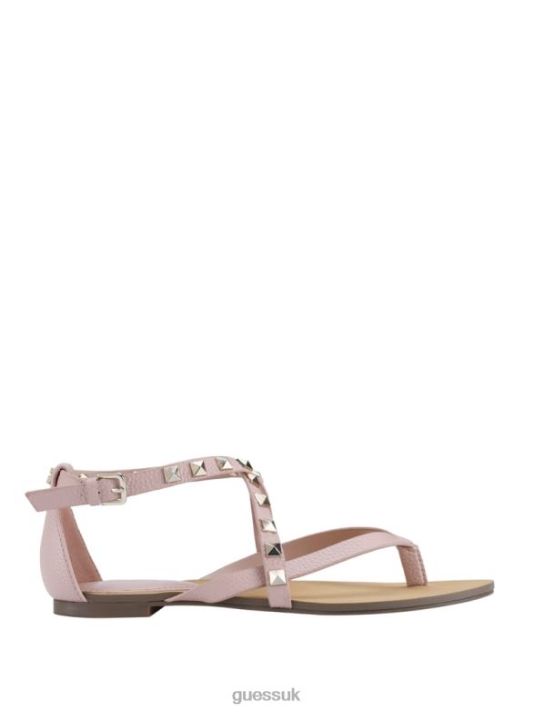GUESS Women Nizana Strappy Stud Sandals Light Pink 680 Footwear V28V63489