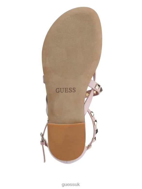 GUESS Women Nizana Strappy Stud Sandals Light Pink 680 Footwear V28V63489