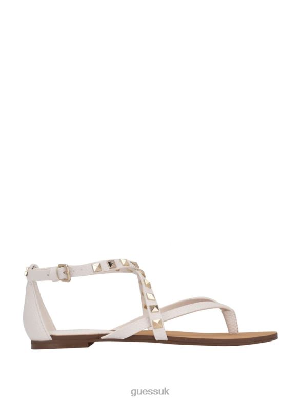 GUESS Women Nizana Strappy Stud Sandals Panna Footwear V28V63496