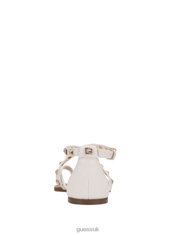 GUESS Women Nizana Strappy Stud Sandals Panna Footwear V28V63496
