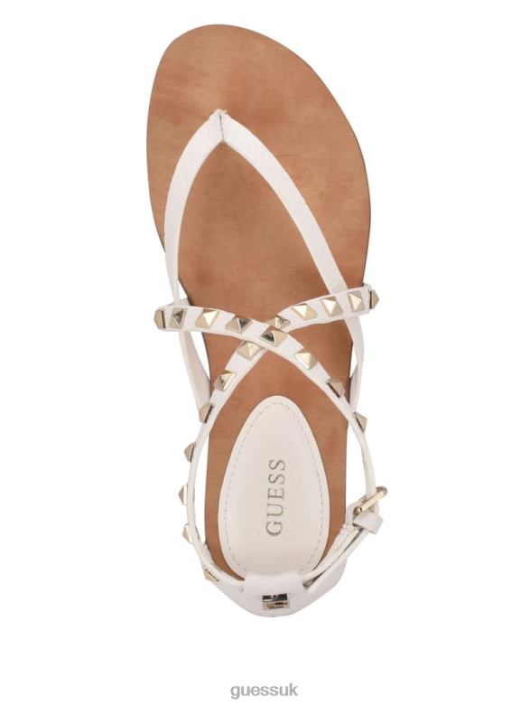 GUESS Women Nizana Strappy Stud Sandals Panna Footwear V28V63496