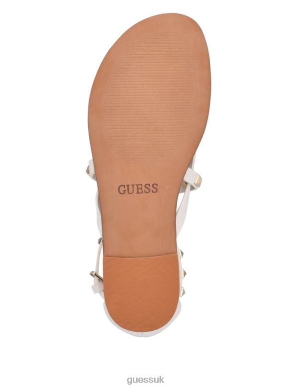 GUESS Women Nizana Strappy Stud Sandals Panna Footwear V28V63496