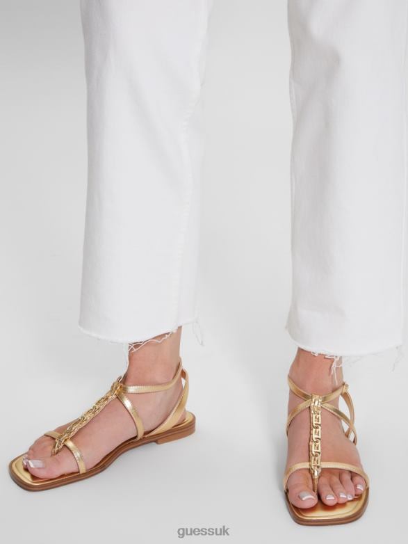 GUESS Women Raima G-Link Chain Sandals Gold Footwear V28V63458