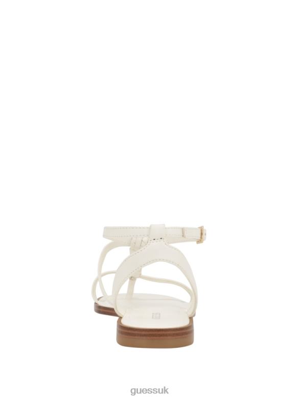 GUESS Women Raima G-Link Chain Sandals Wht Floral Footwear V28V63461