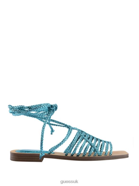 GUESS Women Rayana Strappy Lace-Up Sandals Medium Green 310 Footwear V28V63498