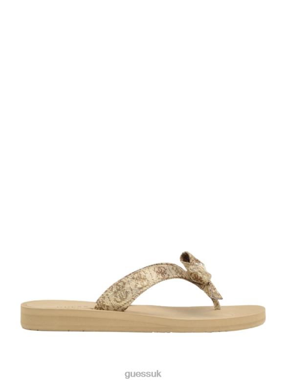 GUESS Women Tuta Bowtie Sandals Gold Footwear V28V63457