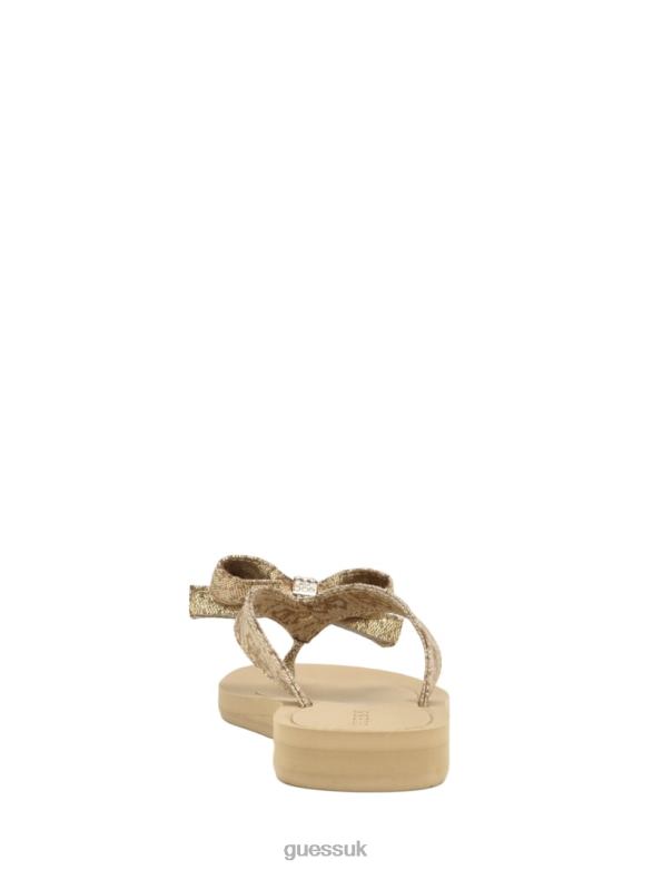 GUESS Women Tuta Bowtie Sandals Gold Footwear V28V63457