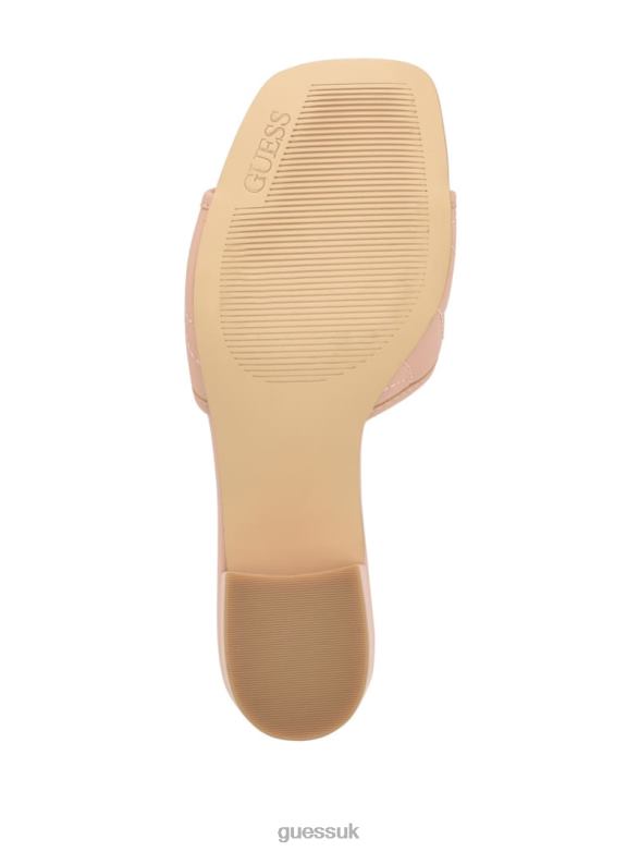 GUESS Women Ulliy Heeled Sandals Light Natural 110 Footwear V28V63401