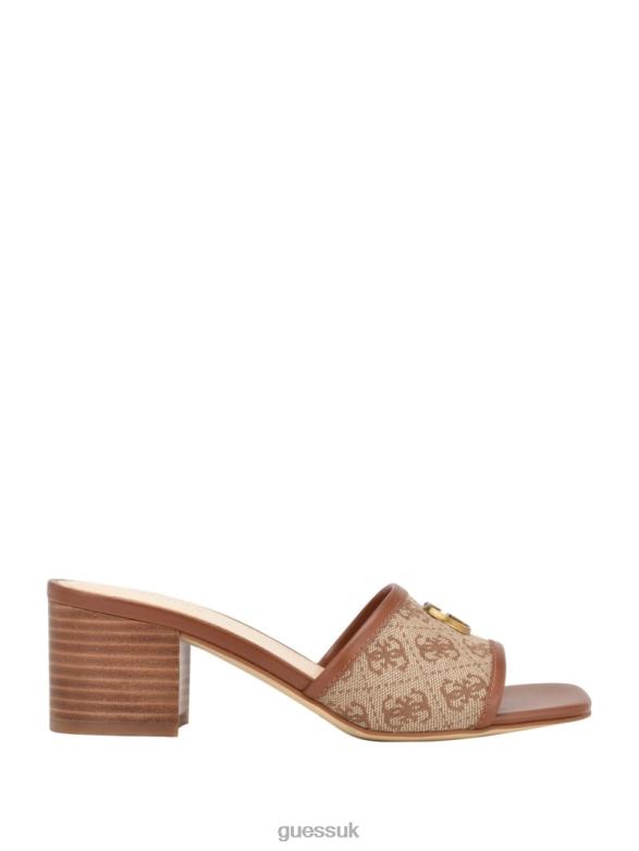 GUESS Women Ulliye Heeled Sandals Medium Brown Footwear V28V63396