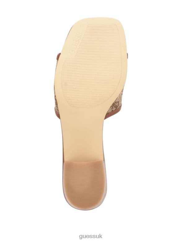 GUESS Women Ulliye Heeled Sandals Medium Brown Footwear V28V63396