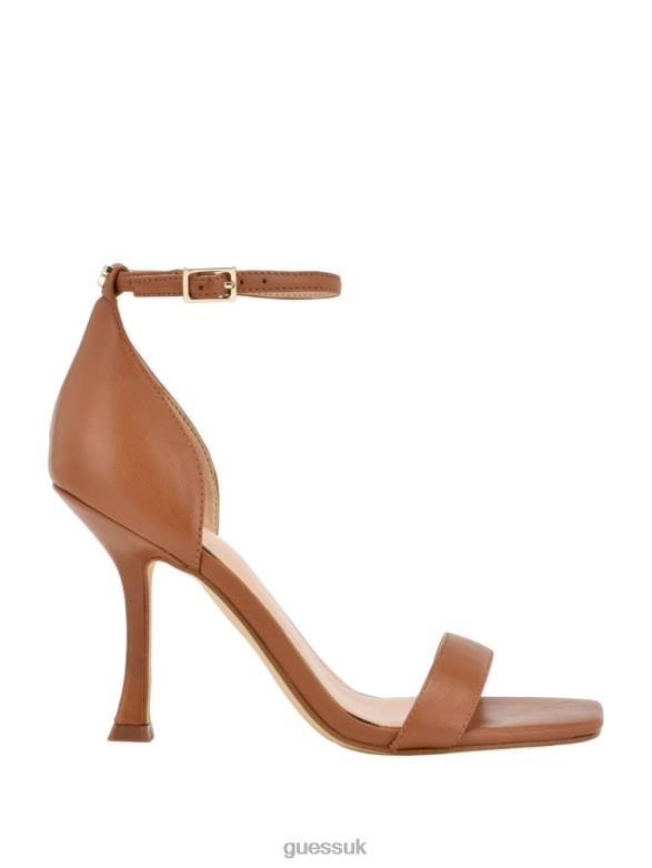 GUESS Women Yael Leather Heels Medium Brown Footwear V28V63399