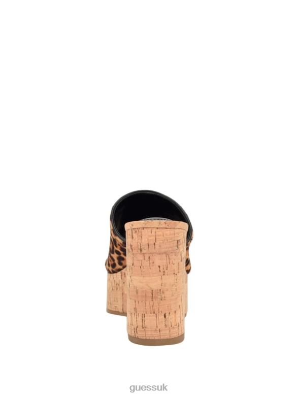 GUESS Women Yenise Wedge Sandals Medium Brown Footwear V28V63464