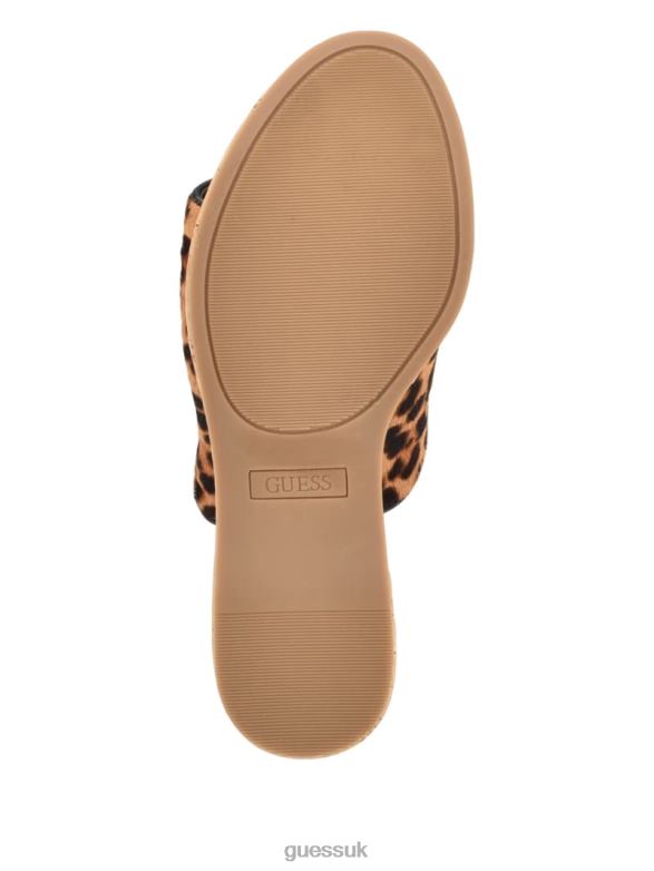 GUESS Women Yenise Wedge Sandals Medium Brown Footwear V28V63464