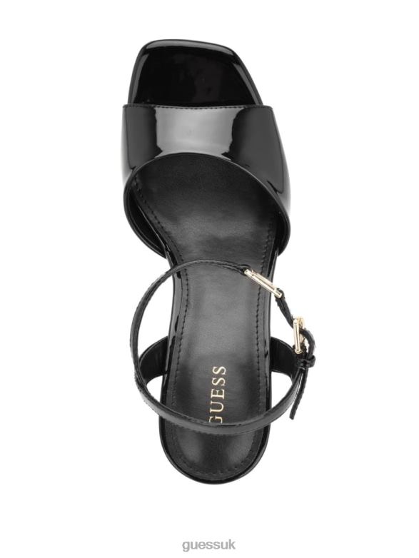 GUESS Women Zione Patent Wedges Black Footwear V28V63419